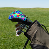 gebogen en zeer kleurrijke vormen, groen overheers golfheadcover (Insitu)