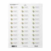 Gebogen engel met bloemen Christelijk Etiket (Full Sheet)