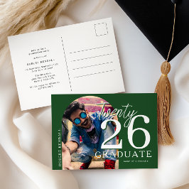 Gebogen foto afstudeerfeest uitnodiging briefkaart