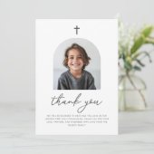 Gebogen foto Eerste Communie Jongen Bedankt (Staand voorkant)