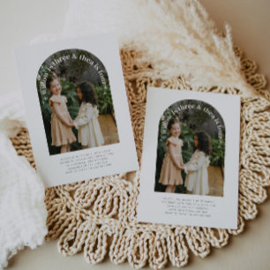 Gebogen foto - gezamenlijke verjaardagsuitnodiging kaart