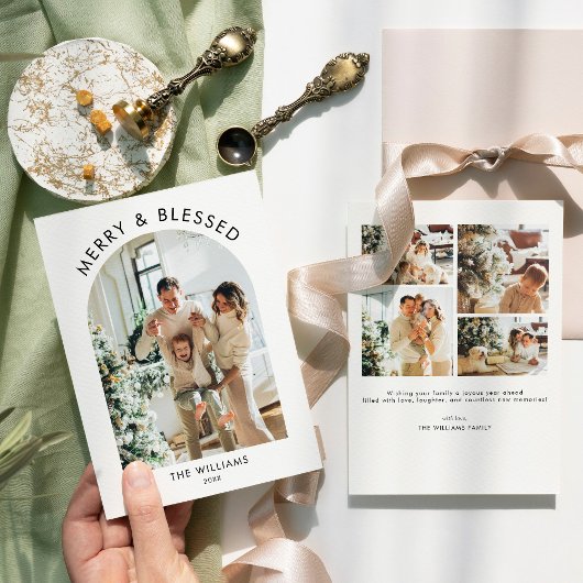 Gebogen foto Kerst Kaart Moderne minimalistische K