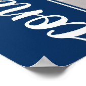 Gebogen foto op blauw Afstuderen Poster (Hoek)