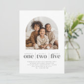 Gebogen foto Triple Joint Verjaardag Uitnodiging (Staand voorkant)