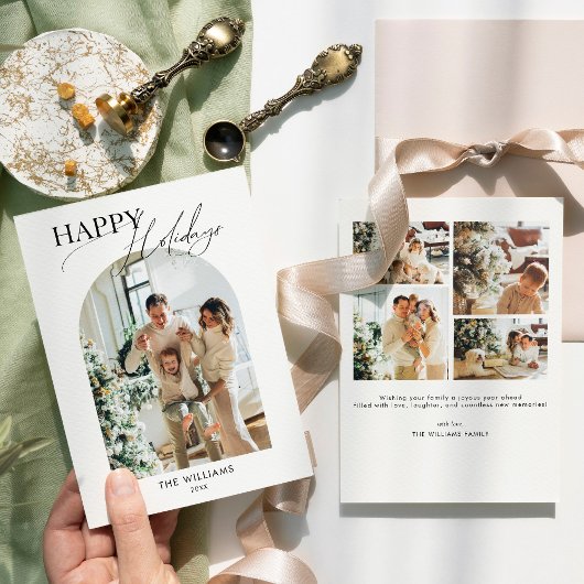 Gebogen Foto Vakantie Kaart Foto Kerst Kaart