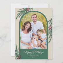 Gebogen Foto Wintergroen Gelukkig Nieuwjaar