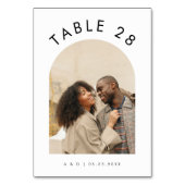 Gebogen fototekst Boho minimalistische bruiloft Kaart (Voorkant)