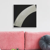 Gebogen gedeelte van hoogzuiver titanium metaal bo canvas afdruk (Insitu (Woonkamer))