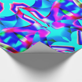 Gebogen gekleurde vormen, en blauwe achtergrond cadeaupapier