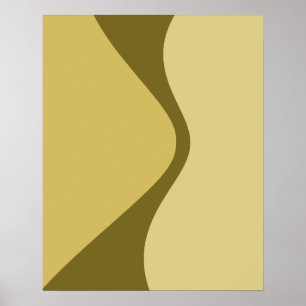 Gebogen geometrische vormen Bruine tonen Poster