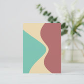 Gebogen geometrische vormen Groen Bruin Briefkaart (Staand voorkant)