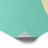 Gebogen geometrische vormen Groen Bruin Poster (Hoek)