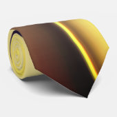 Gebogen gladde gouden lijnen over verbrande beige  stropdas (Opgerold)