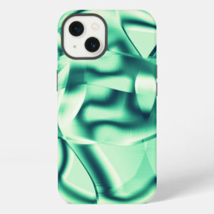 Gebogen groene vormen van acryl, met minttinten iPhone 13 hoesje