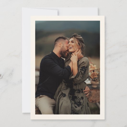 Gebogen headline foto bruiloft uitnodiging (Achterkant)