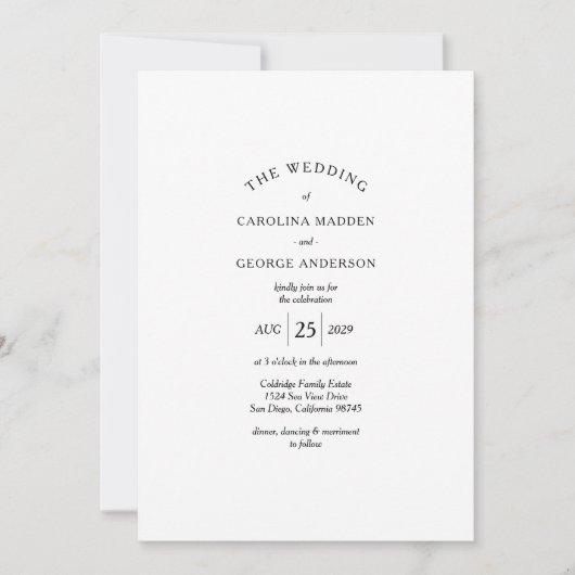 Gebogen headline foto bruiloft uitnodiging (Voorkant)