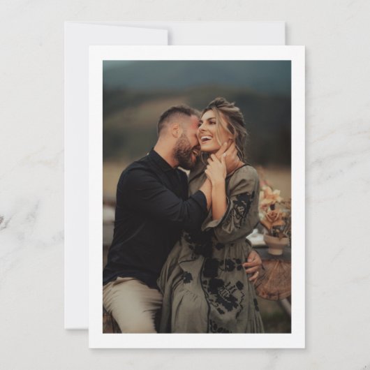 Gebogen headline foto bruiloft uitnodiging (Achterkant)