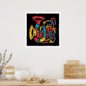 gebogen hoornsamenstelling poster (Keuken)