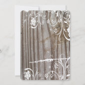  gebogen hout shabby kant bruiloft uitnodiging (Achterkant)