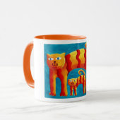 Gebogen katten mok (Voorkant links)