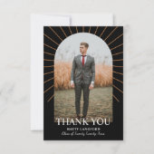 Gebogen Klasse van Afstuderen Foto Bedankkaart (Voorkant)