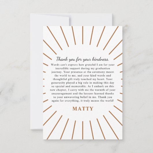 Gebogen Klasse van Afstuderen Foto Bedankkaart (Achterkant)