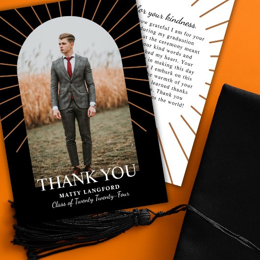 Gebogen Klasse van Afstuderen Foto Bedankkaart