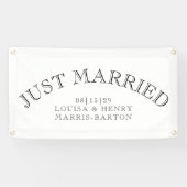 Gebogen klassieker net getrouwd auto spandoek (Horizontaal)