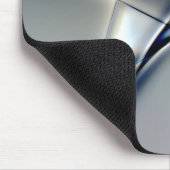 gebogen lijnen met blauwe chroomtoon over vierkant muismat (Hoek)