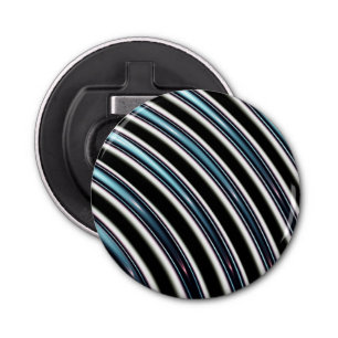 gebogen lijnen sluiten een fractal op button flesopener