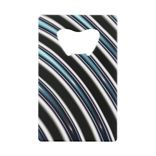 gebogen lijnen sluiten een fractal op creditkaart flessenopener (Voorkant)