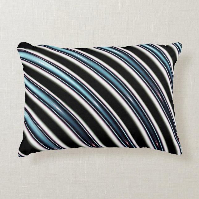 gebogen lijnen sluiten een fractal op decoratief kussen (Voorkant)