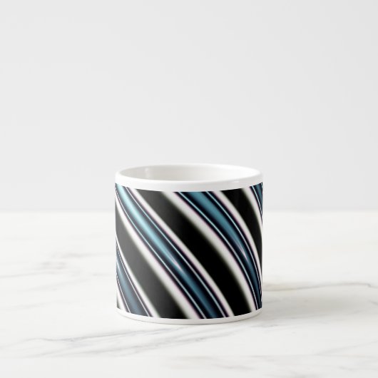 gebogen lijnen sluiten een fractal op espresso kop (Voorkant)