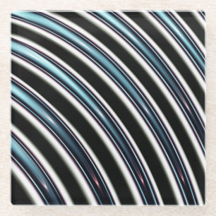 gebogen lijnen sluiten een fractal op glazen onderzetter