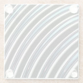 gebogen lijnen sluiten een fractal op glazen onderzetter (Achterkant)