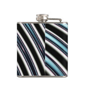 gebogen lijnen sluiten een fractal op heupfles (Achterkant)