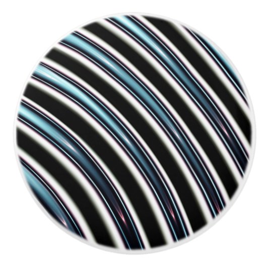 gebogen lijnen sluiten een fractal op keramische knop (Voorkant)