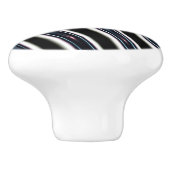 gebogen lijnen sluiten een fractal op keramische knop (Zijkant)