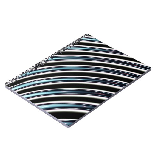 gebogen lijnen sluiten een fractal op notitieboek (Linkerzijde)