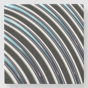 gebogen lijnen sluiten een fractal op stenen onderzetter