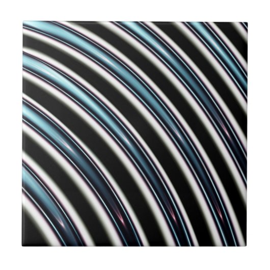 gebogen lijnen sluiten een fractal op tegeltje (Voorkant)