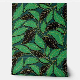 Gebogen lijnen takken bladeren zwart G622 Behang