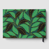 Gebogen lijnen takken bladeren zwart G622 Gastenboek (Achterkant)