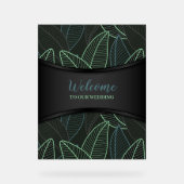 Gebogen lijnen takken bladeren zwart G625 Acryl Bord (Voorkant)