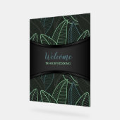 Gebogen lijnen takken bladeren zwart G625 Acryl Bord (Hoek)