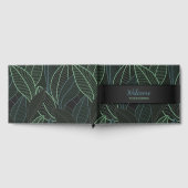 Gebogen lijnen takken bladeren zwart G625 Gastenboek (Volledig)