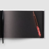 Gebogen lijnen takken bladeren zwart G625 Gastenboek (Binnen)