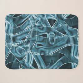 Gebogen linten, blauw neon met reliëf en overlappi sherpa deken