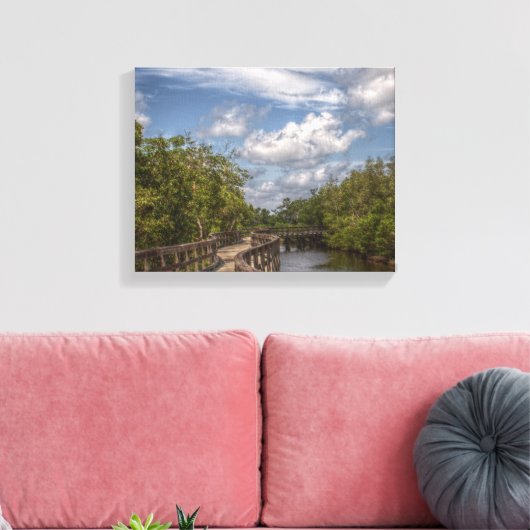 gebogen loopbrug canvas afdruk (Insitu (Woonkamer))