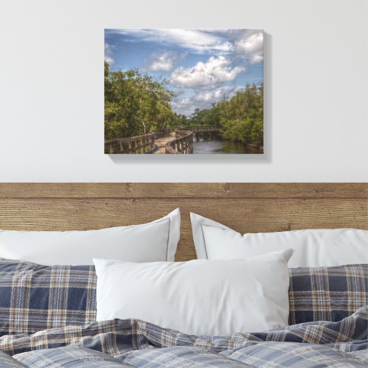 gebogen loopbrug canvas afdruk (Insitu (Slaapkamer))